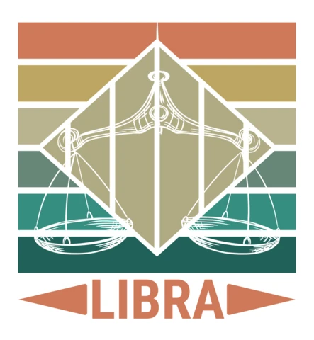 Modelo de design de balanço retrô de Libra para criações astrológicas