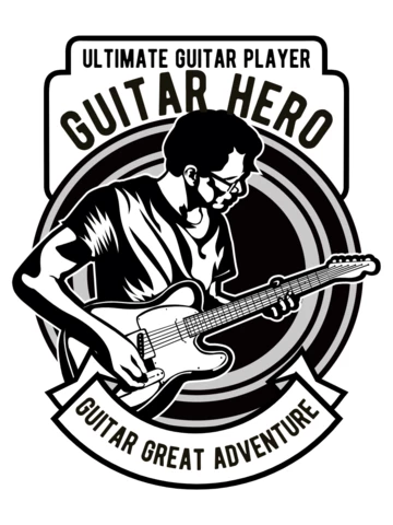 Guitar Hero Character T-Shirt Design Template