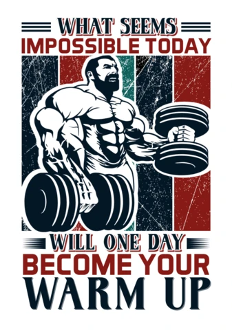 Vintage Fitness Motivation Design Template for Gym Poster