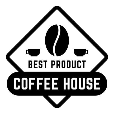 Plantilla de diseño del logotipo de la mejor cafetería en negro
