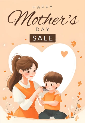 Modèle de vente pour la fête des mères - illustration mignonne
