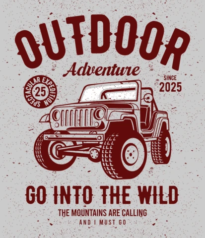 Outdoor Adventure Jeep T-shirt Design Template