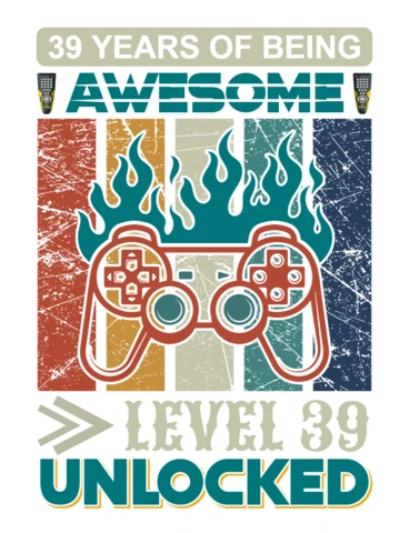 Retro Gaming Celebration Design Template for 39th Birthday