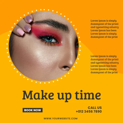 Modelo de design de postagem do Instagram de cor laranja para centro de beleza moderno