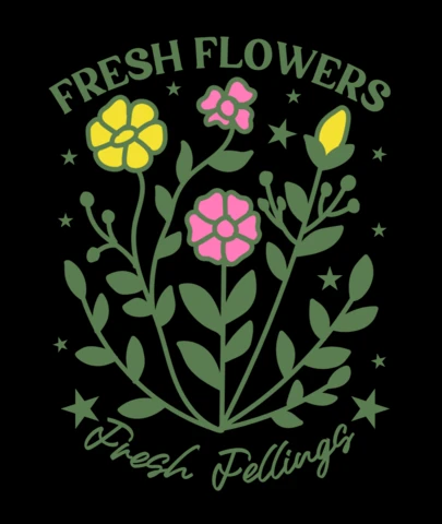 Fresh Flowers, Fresh Feelings Blooming Beauty for a Refreshing Mood T-Shirt Design Template