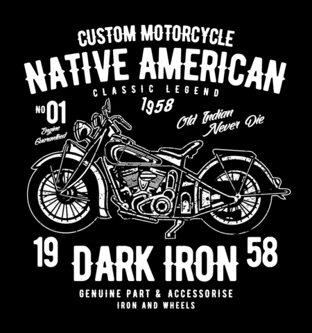 Custom Motorcycle Native American T-Shirt Design Template