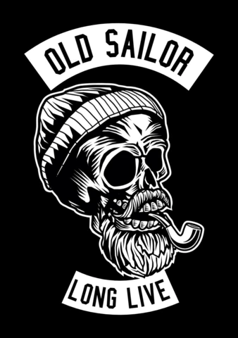 Plantilla de diseño de camiseta de marinero viejo