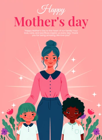Happy Mother's Day Illustrated Design Template for Family Celebrations
