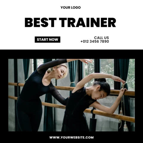 Plantilla de diseño de post de instagram de centro de gimnasio minimalista