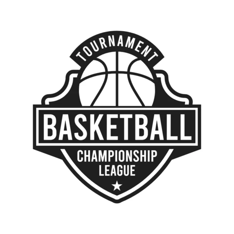 Basketball Tournament Championship Sports Logo Design Template