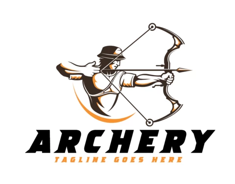 Plantilla de diseño de logotipo de tiro con arco