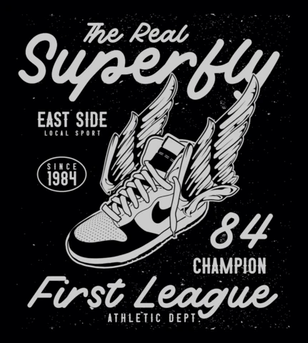 The Real Superfly Shoe T-Shirt Design Template