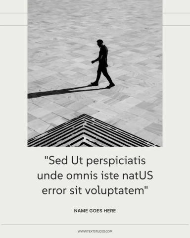 Plantilla de diseño de post de instagram con cita minimalista en blanco y negro