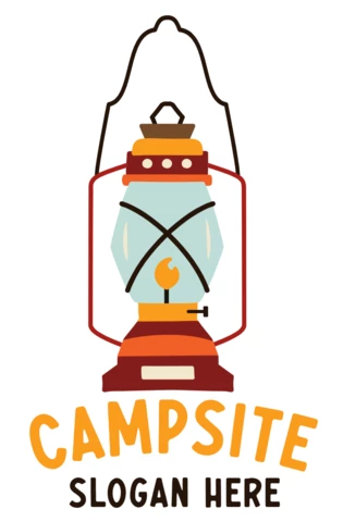 Campsite Lantern Logo Template Design