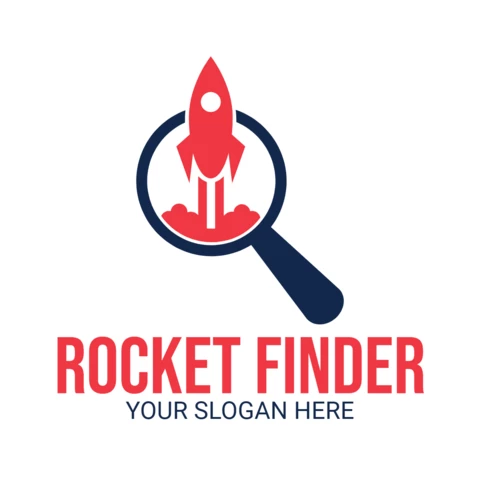 Modelo de design de logotipo do Rocket Finder