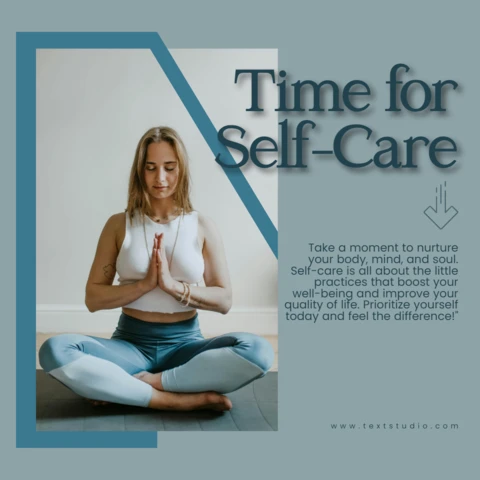 Blue Minimalist Self-Care Meditation Instagram Post Design