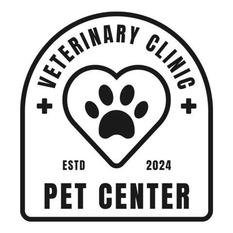 Modelo de design de logotipo de clínica veterinária e centro de animais de estimação preto