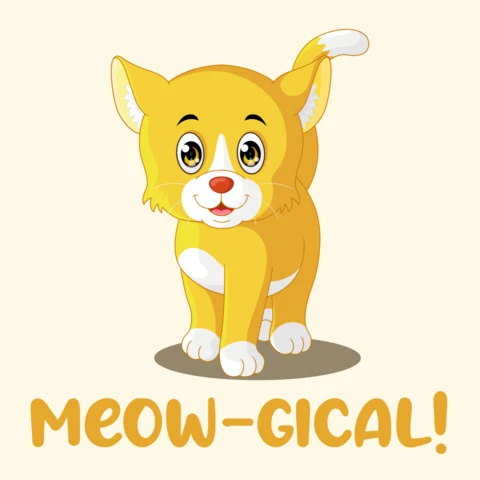 Playful Cat Illustration Design Template for Kids Book Cover