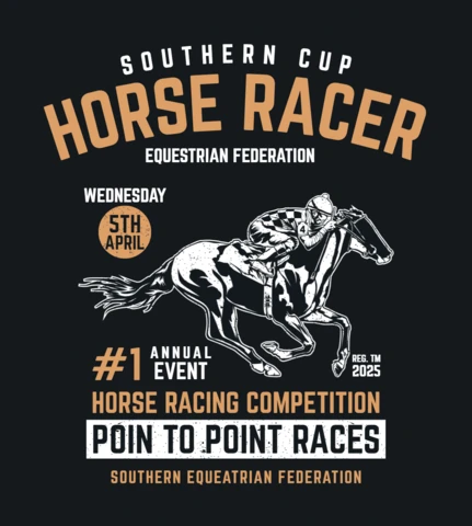 Southern Cup Horse Racer T-shirt Design Template
