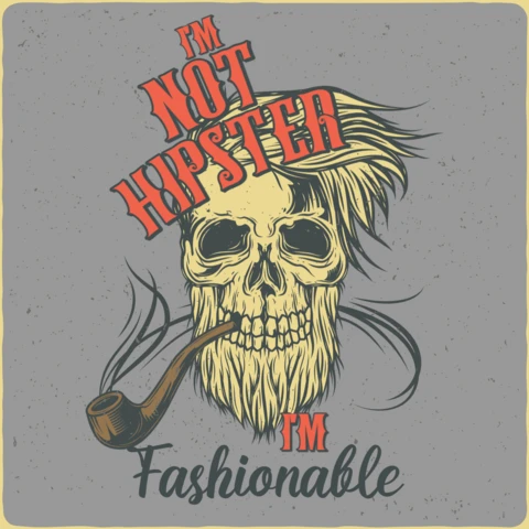 I'm Not Hipster Skull T-Shirt Design Template
