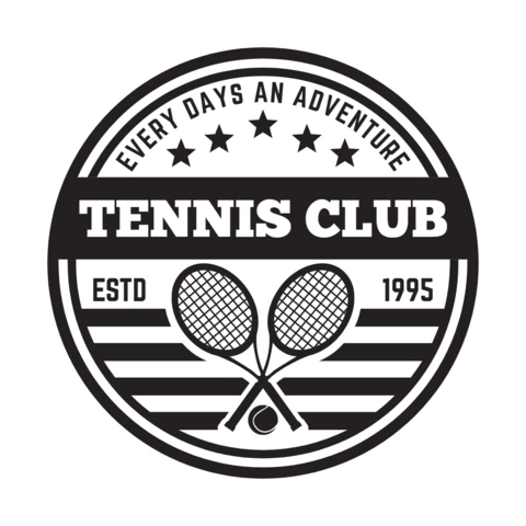 Tennis Club Tournament Sports Logo Design Template