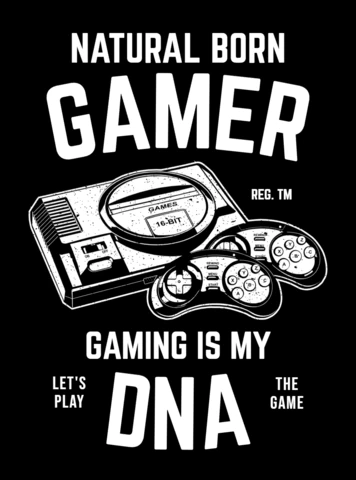 Natural Born Gamer T-shirt Design Template