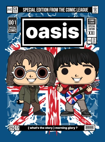 Oasis Cartoon Character Magazine Cover Design Template