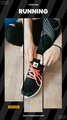 3 Stripes Sleek Collage Instagram Story Post Design Template