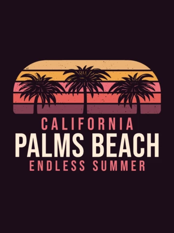 California Palms Beach Summer T-shirt Template Design