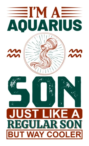 Modello di design con citazione retro aquarius son per abbigliamento personalizzato