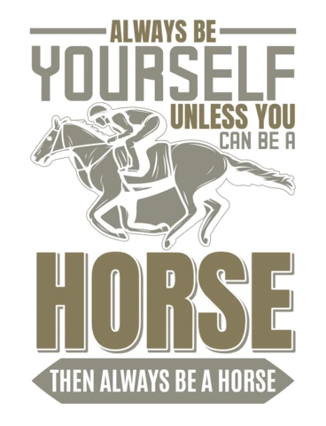Speelse typografie ontwerp sjabloon: 'wees altijd jezelf' paardenquote