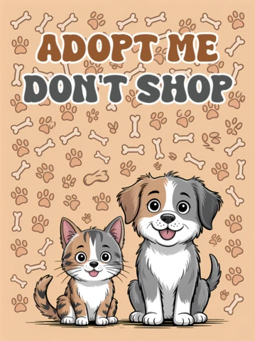 Modèle de conception d'adoption d'animaux de compagnie ludique pour affiches et flyers