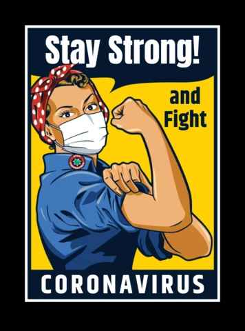 Szablon plakatu dla pielęgniarki i koronawirusa "Stay strong
