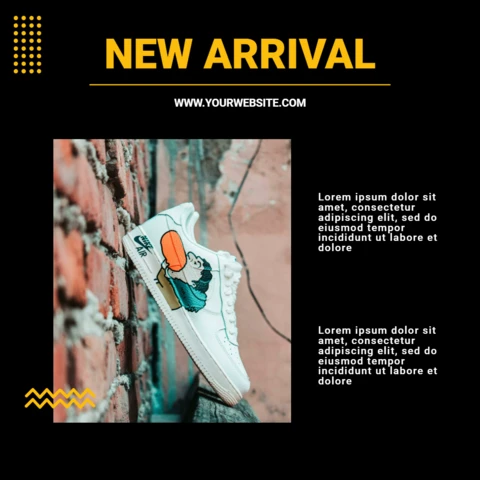 Black And Yellow Fashion Ad Instagram Post Design Template