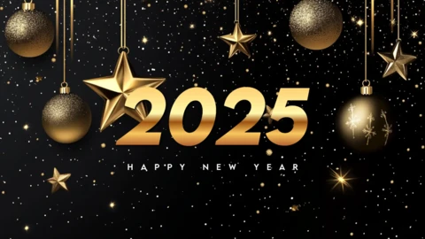 2025 modèle de carte de célébration du nouvel an étincelant