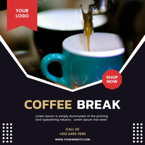 Coffee Break Social Media Post Design Template