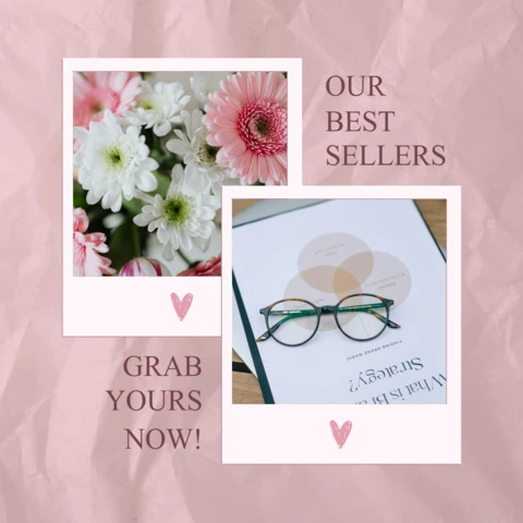 Romantic Pink Collage Instagram Post Design Template