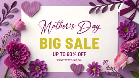 Plantilla de diseño floral del Día de la Madre para promociones de grandes rebajas