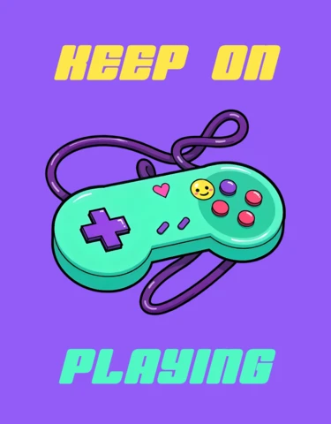 Postersjabloon voor retro gamen: kleurrijk ontwerp voor videogamecontroller