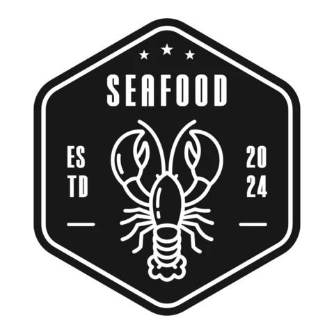 Sea Food Logo Template Black