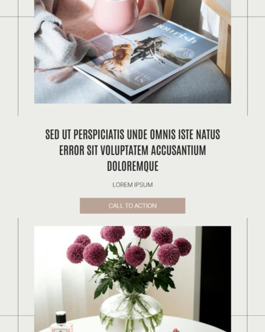 Plantilla de diseño de post de instagram con llamada a la acción de estética floral