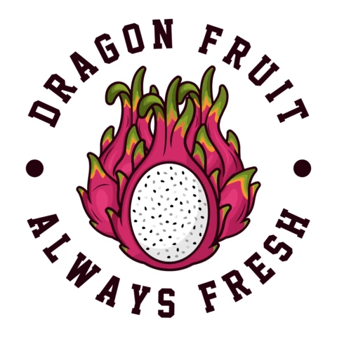 Fresh Dragon Fruit Logo Design Template