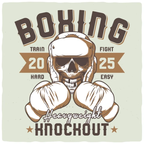 Boxing Heavyweight Knockout T-shirt Design Template
