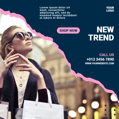 Woman Fashion Sale Ad Instagram Post Design Template
