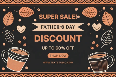 Editable Father's Day Sale Template - Modern Coffee Shop Design with Discounts