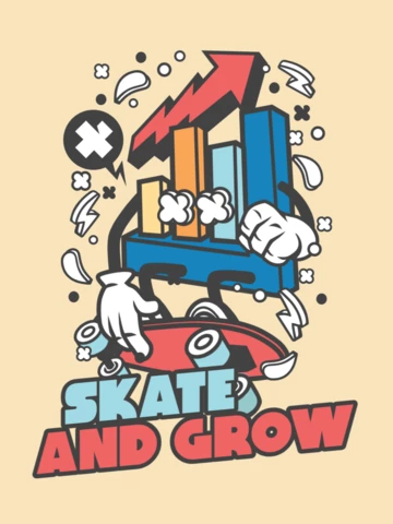 Skate And Grow T-shirt Design Template
