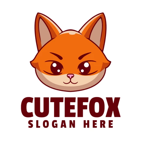 Cute Fox Logo Design Template