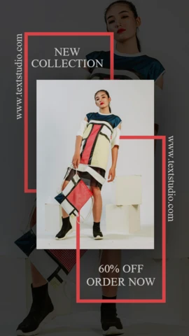 White And Red New Geometric Fashion Instagram Story Design