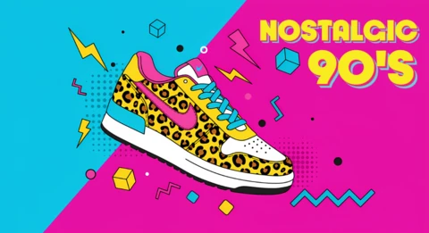 Nostalgic 90's Sneaker Design Template