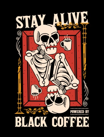 Vintage Skeleton Design Template for Coffee Lovers